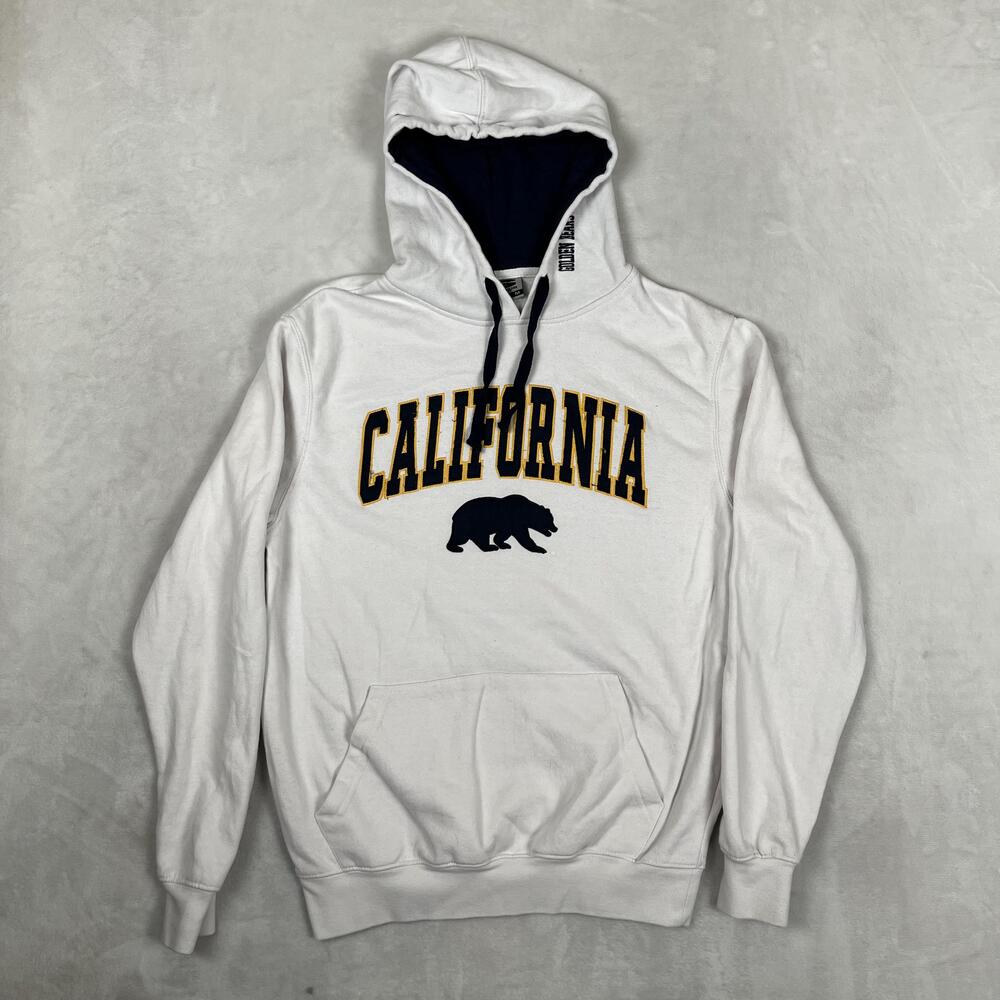 Vintage California Golden Bears Hoodie Mens Medium White NCAA Stadium Athletics